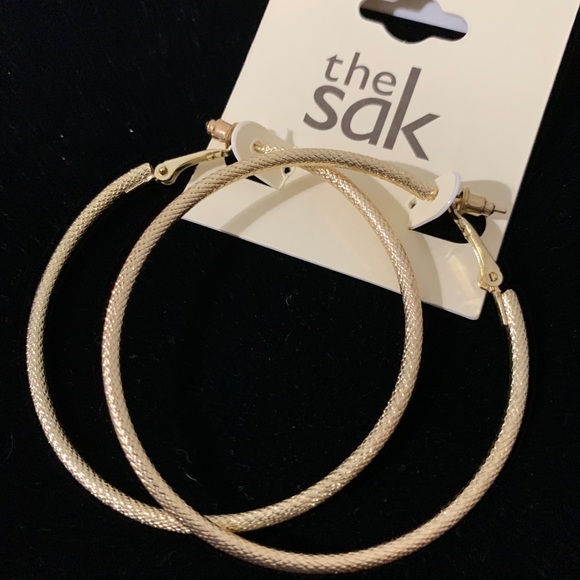 The Sak Jewelry - The Sak Gold Textured Hoop Earrings